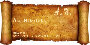 Áts Nikolett névjegykártya