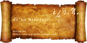 Áts Nikolett névjegykártya