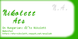 nikolett ats business card